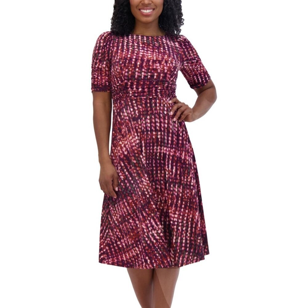 Jessica Howard Women’s Printed Midi Dress – Purple Mix – NWT – Size 10